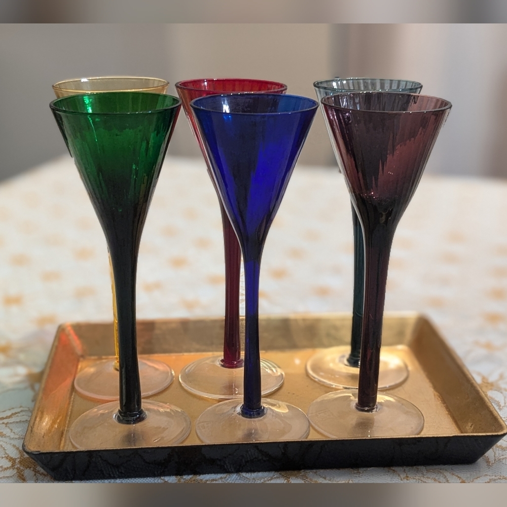 Regal Cordial Set With Gold Tray